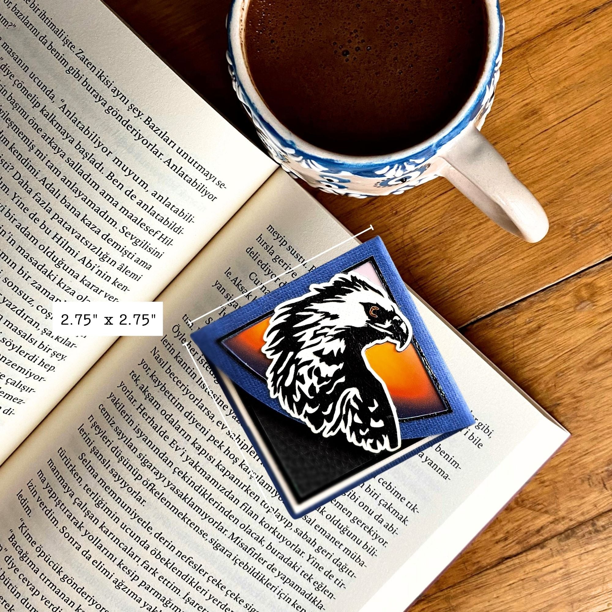 Patriotic Eagle Signature Handmade Corner Bookmark