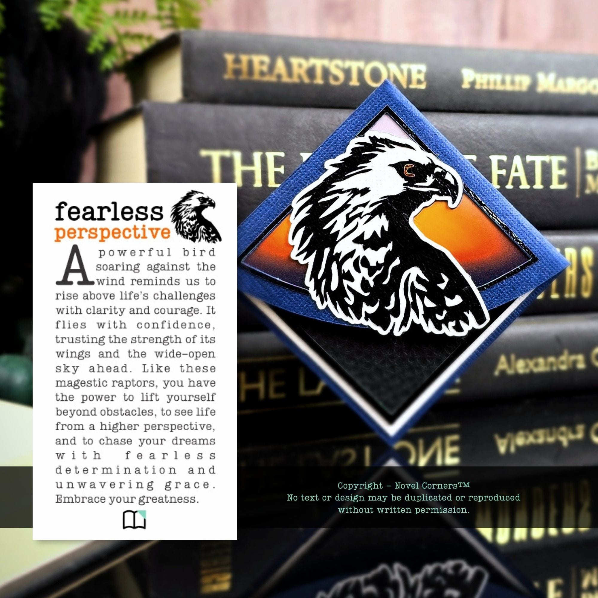 Patriotic Eagle Signature Handmade Corner Bookmark
