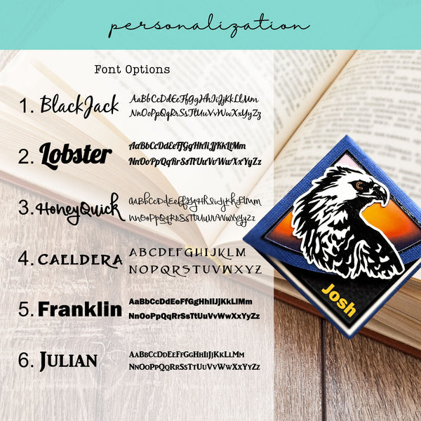 Patriotic Eagle Signature Handmade Corner Bookmark