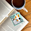 Kitty Among the Flowers Green Signature Corner Bookmark
