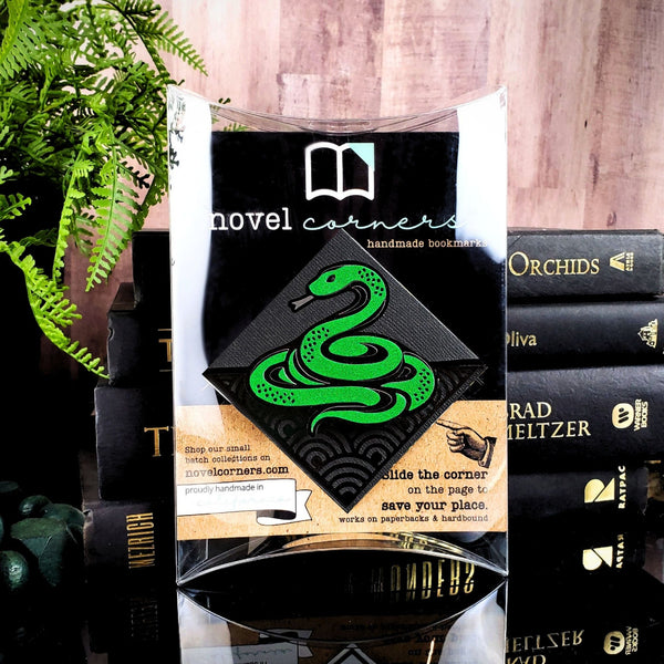 Slithering Green Snake Deluxe Corner Bookmark