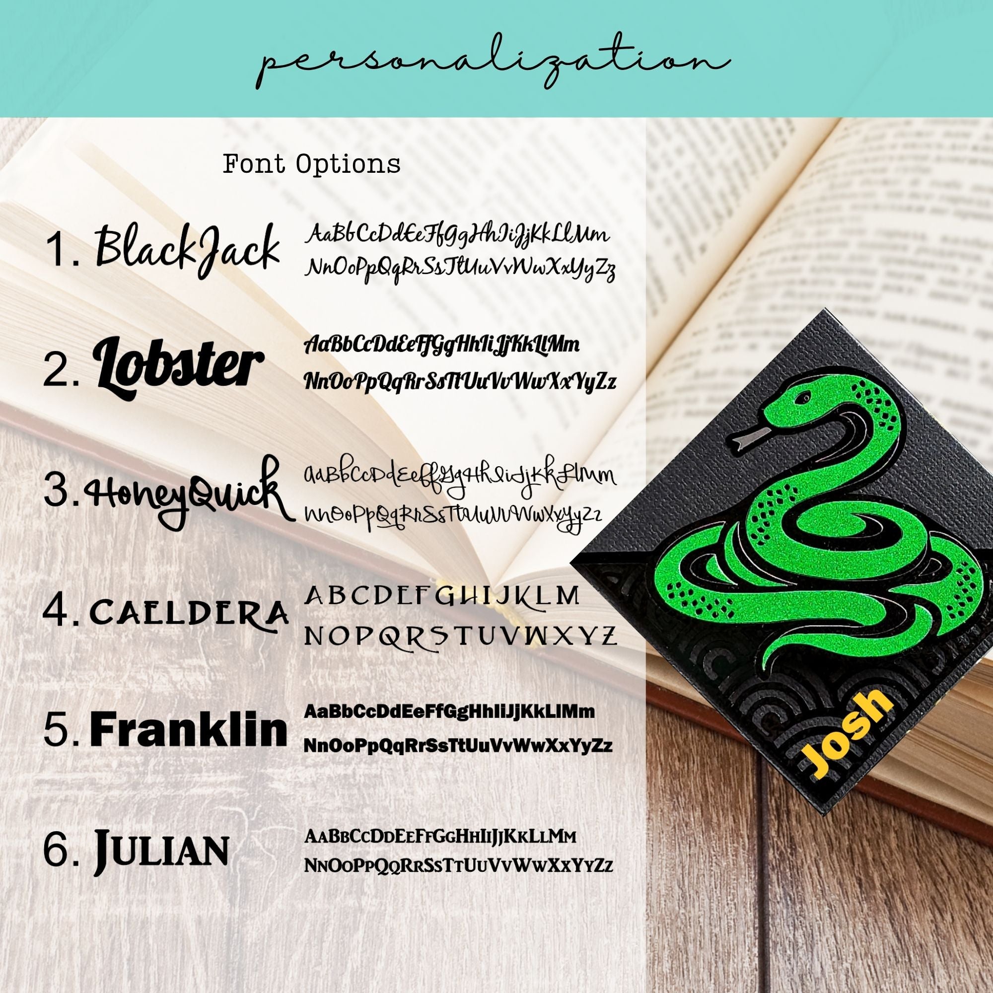 Slithering Green Snake Deluxe Corner Bookmark