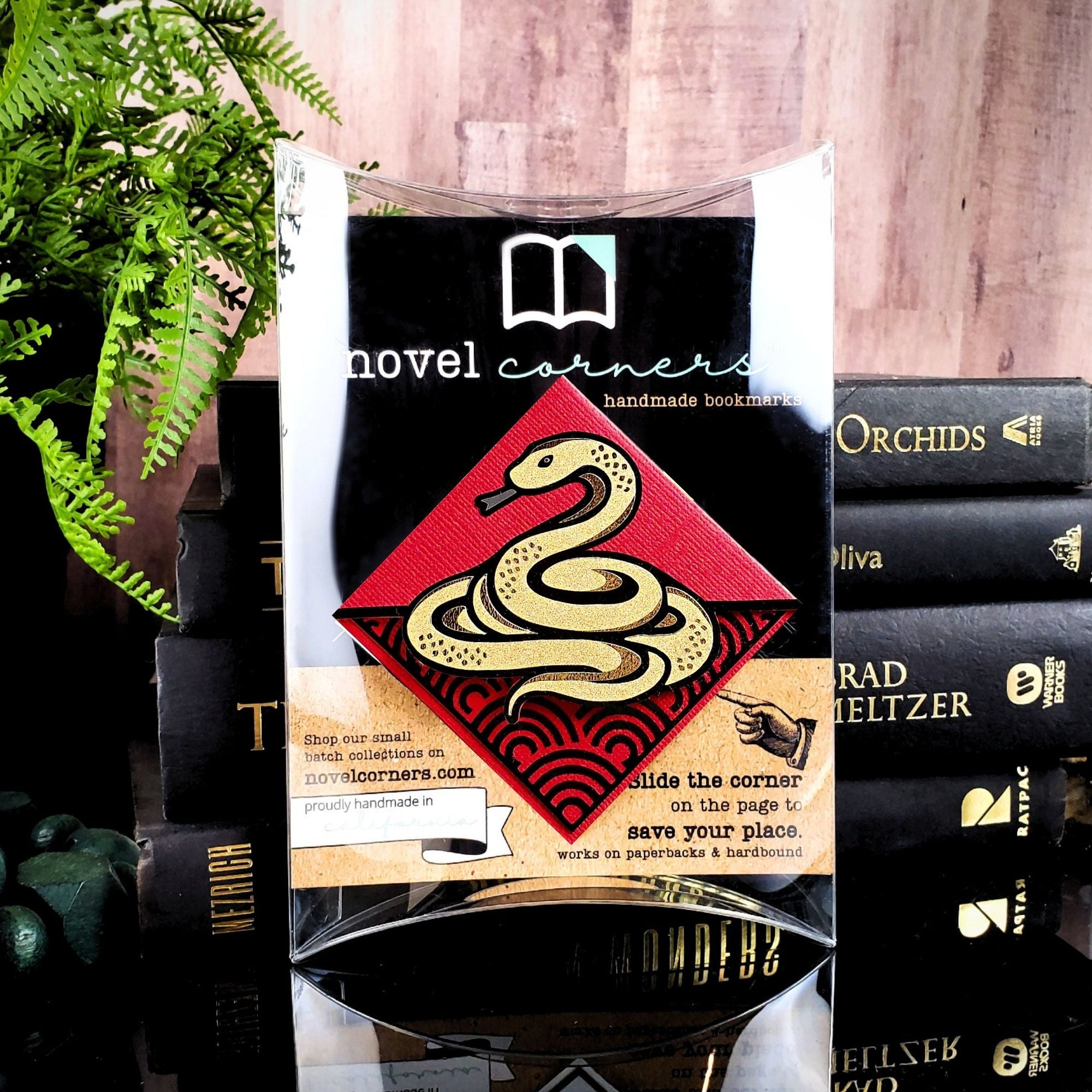 Golden Snake Deluxe Corner Bookmark