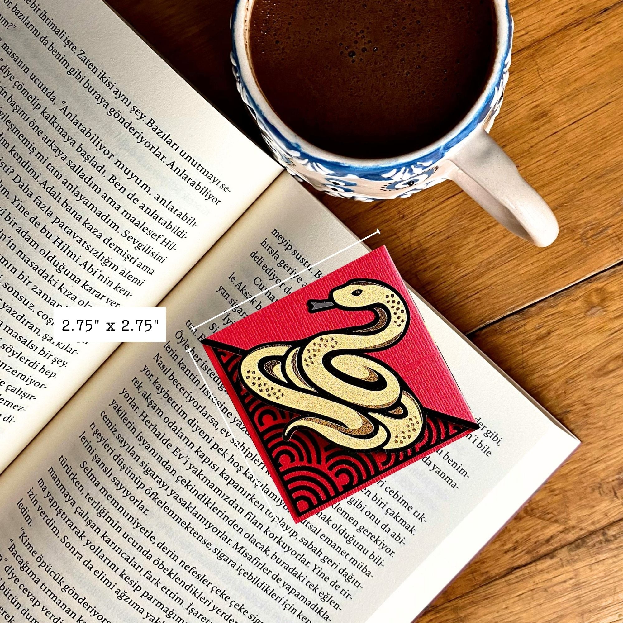 Golden Snake Deluxe Corner Bookmark