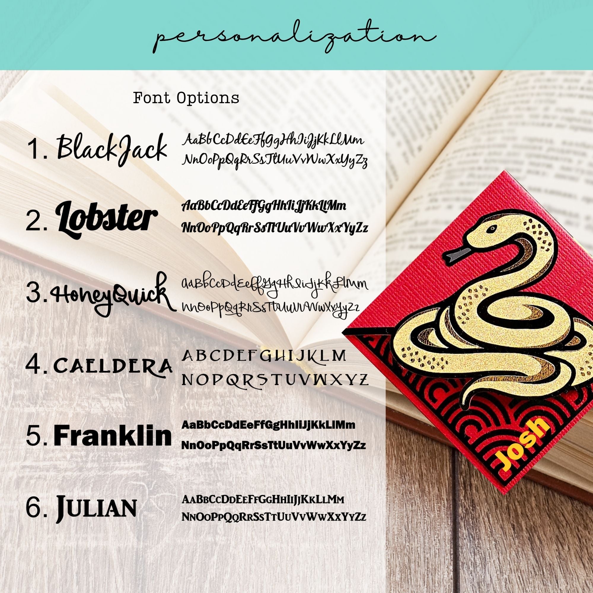 Golden Snake Deluxe Corner Bookmark