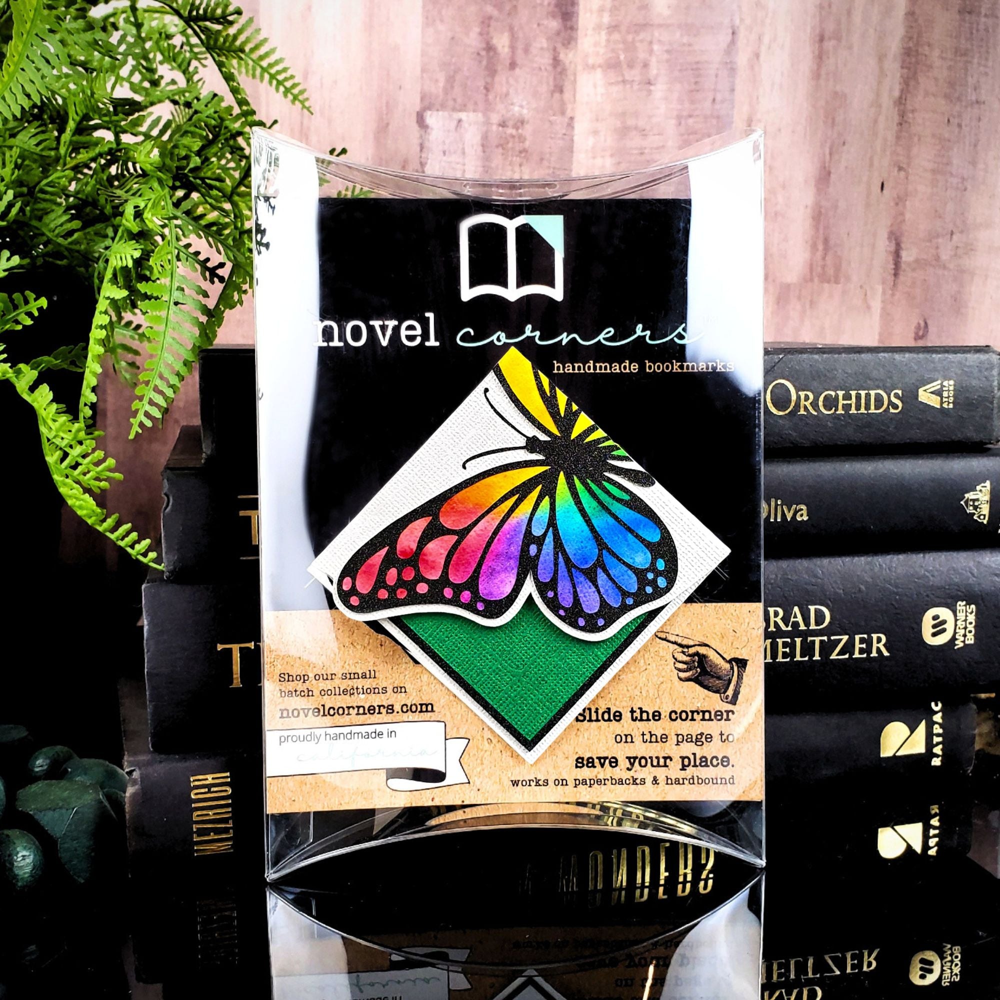 Rainbow Butterfly Deluxe Corner Bookmark