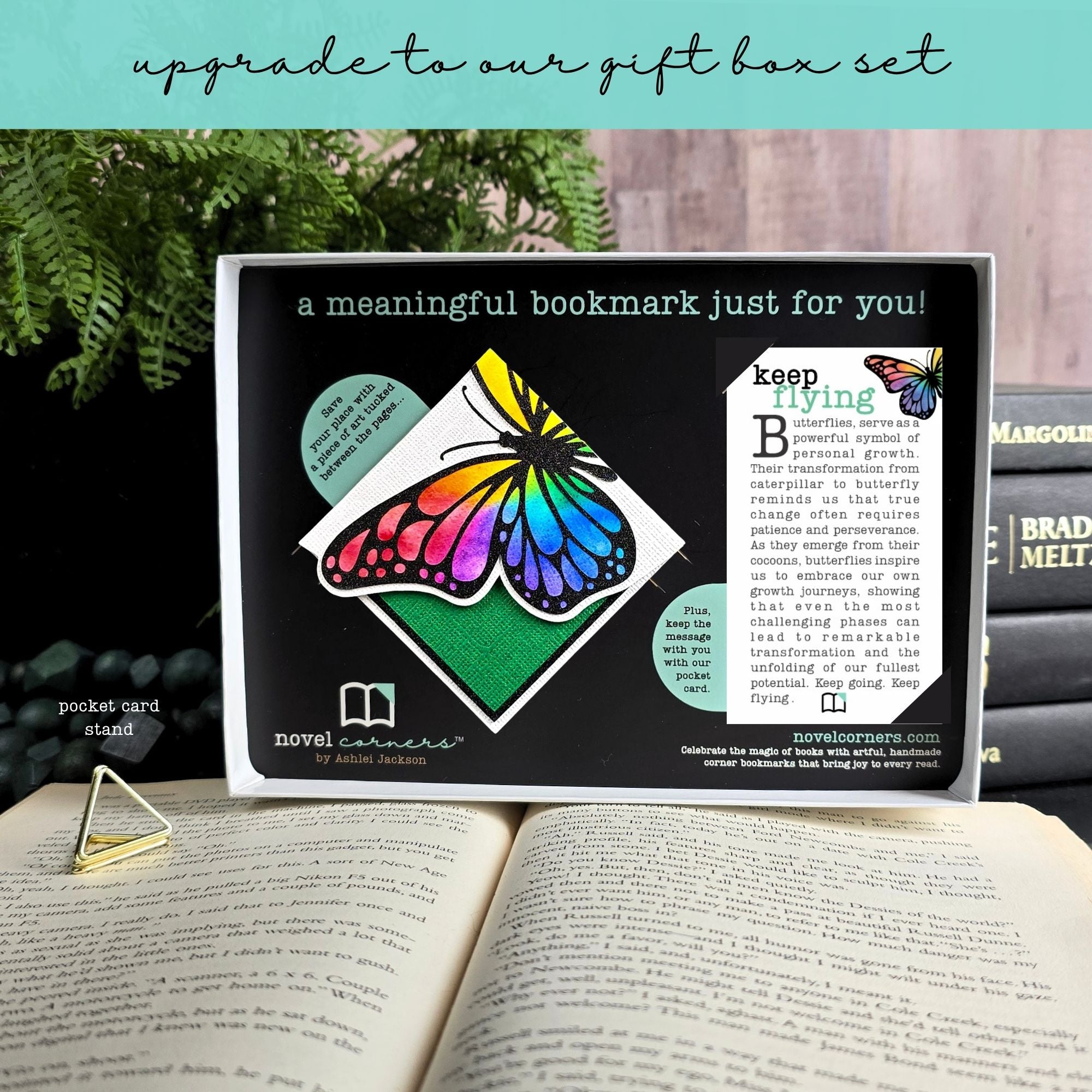 Rainbow Butterfly Deluxe Corner Bookmark