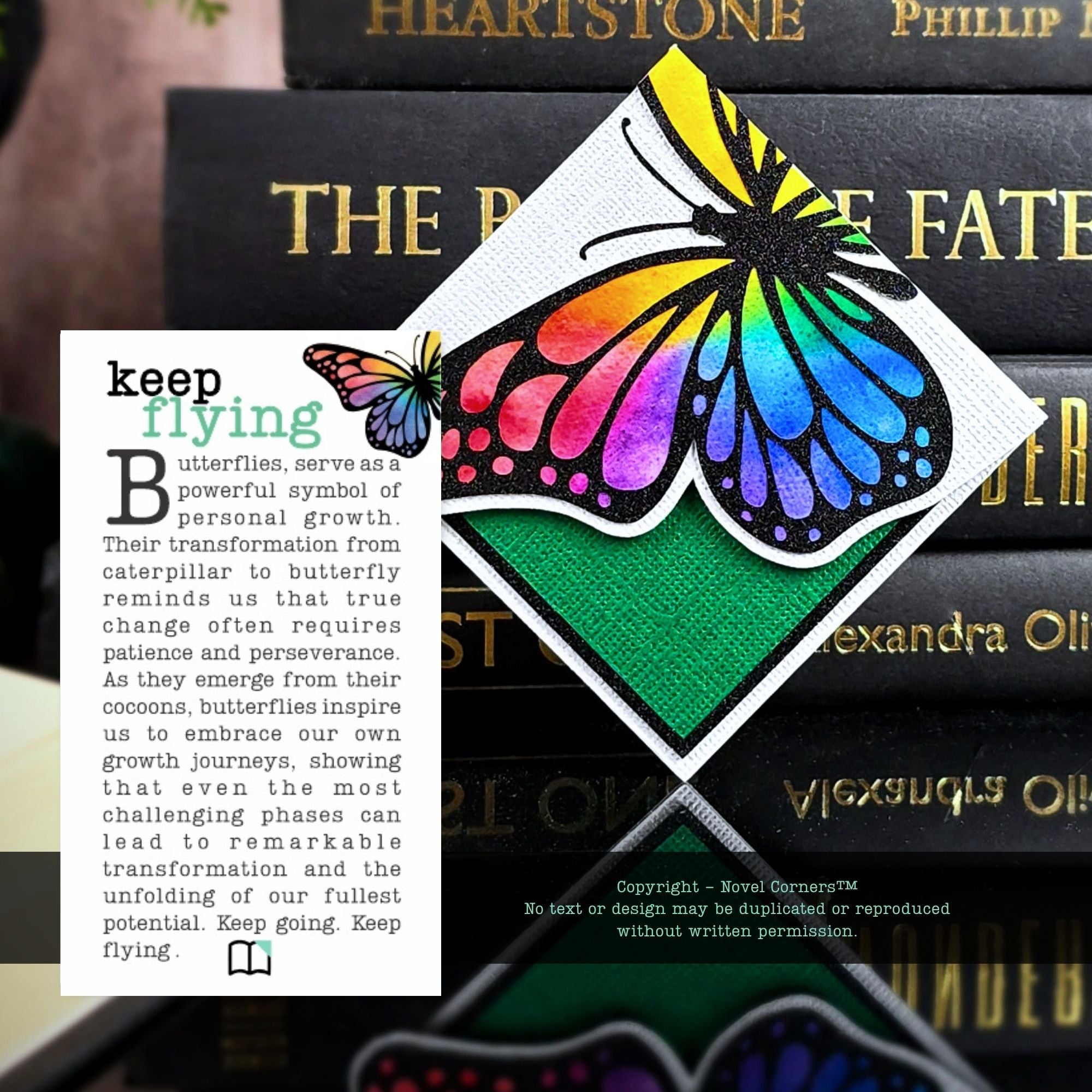 Rainbow Butterfly Deluxe Corner Bookmark
