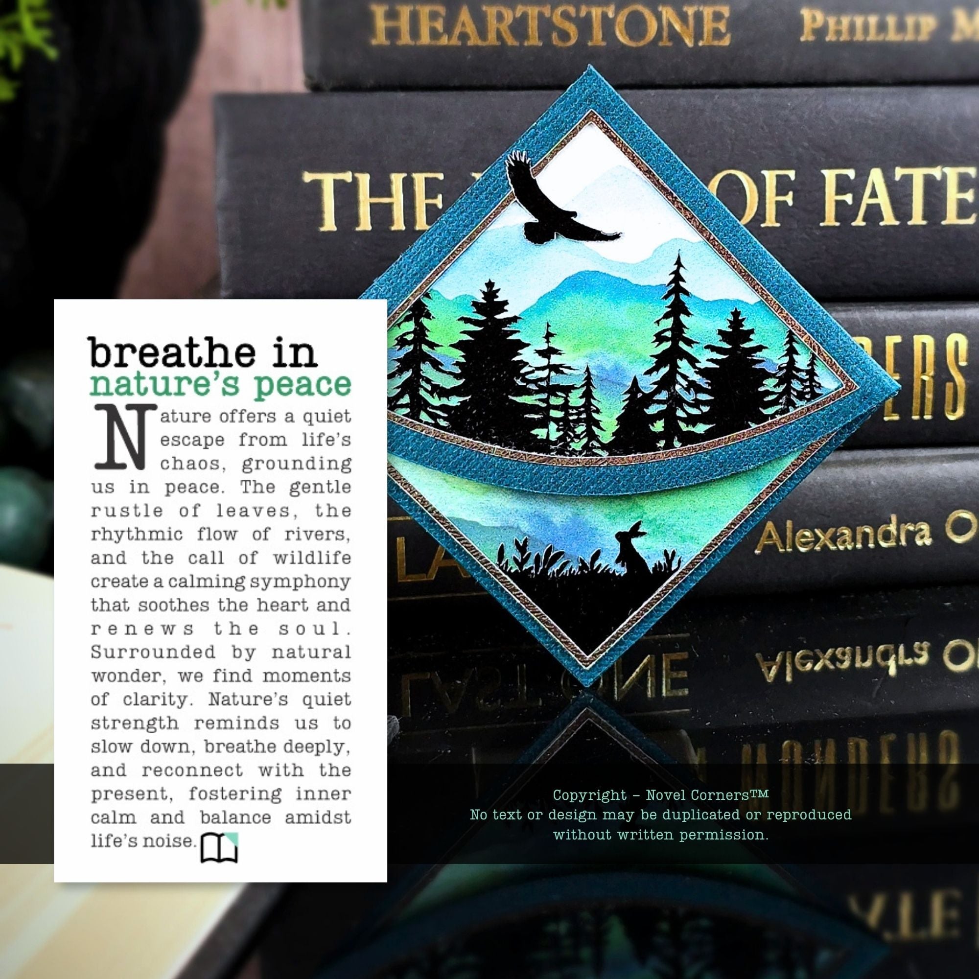 Forest Pines Deluxe Handmade Corner Bookmark