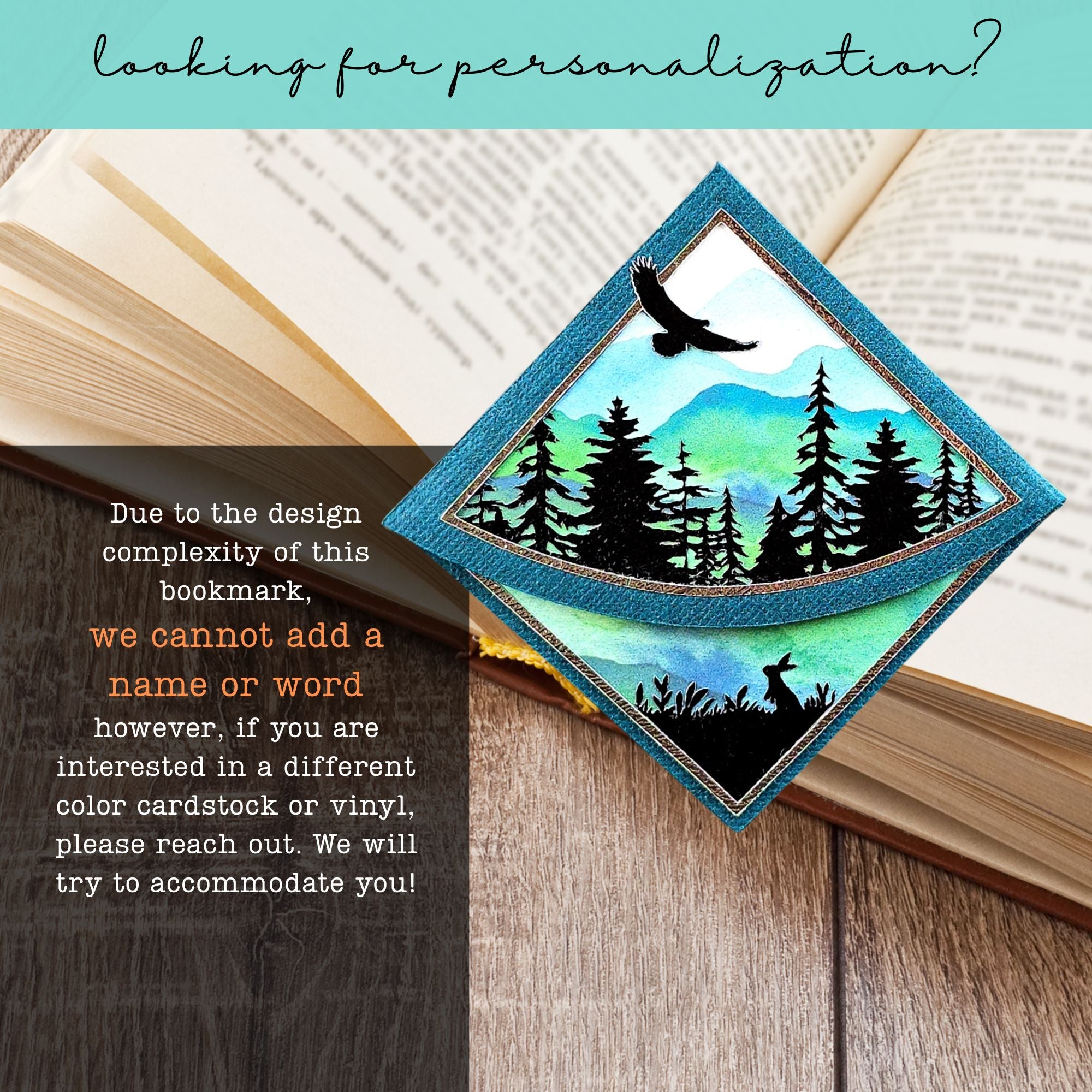 Forest Pines Deluxe Handmade Corner Bookmark