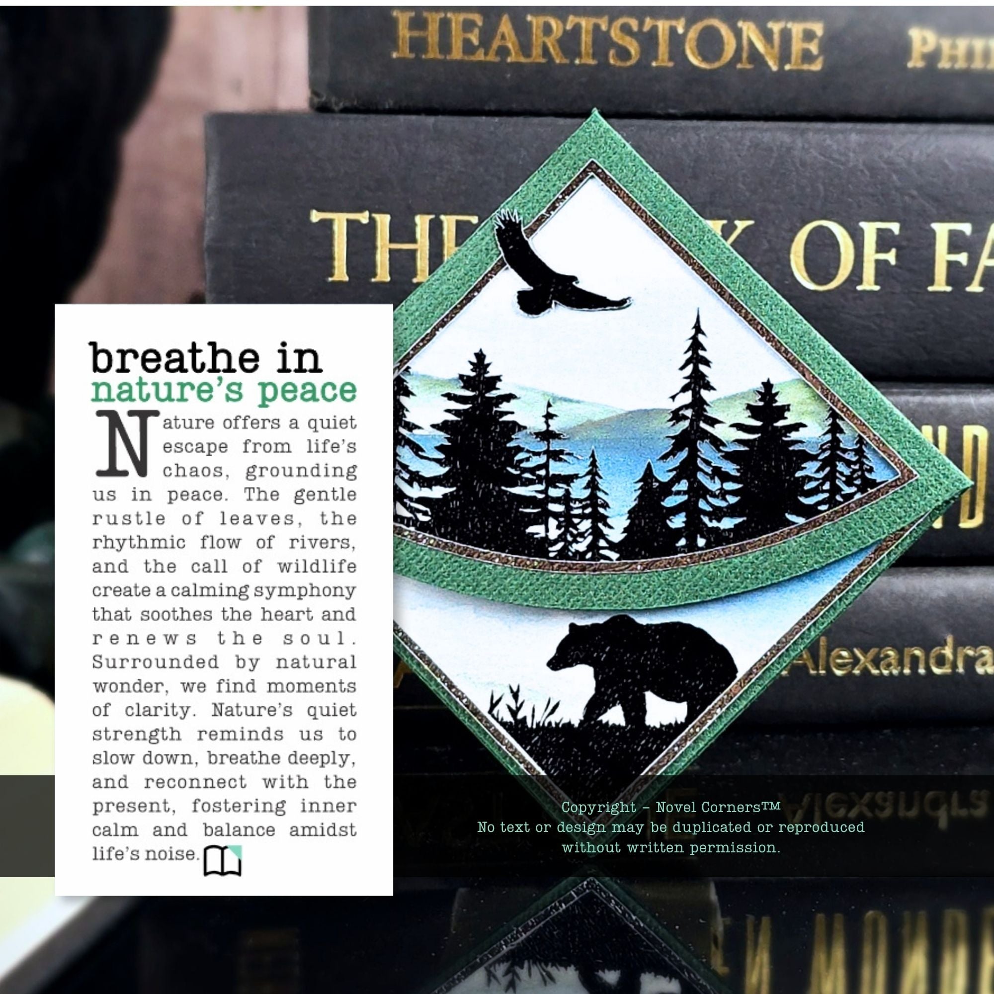 Forest Lake Deluxe Handmade Corner Bookmark