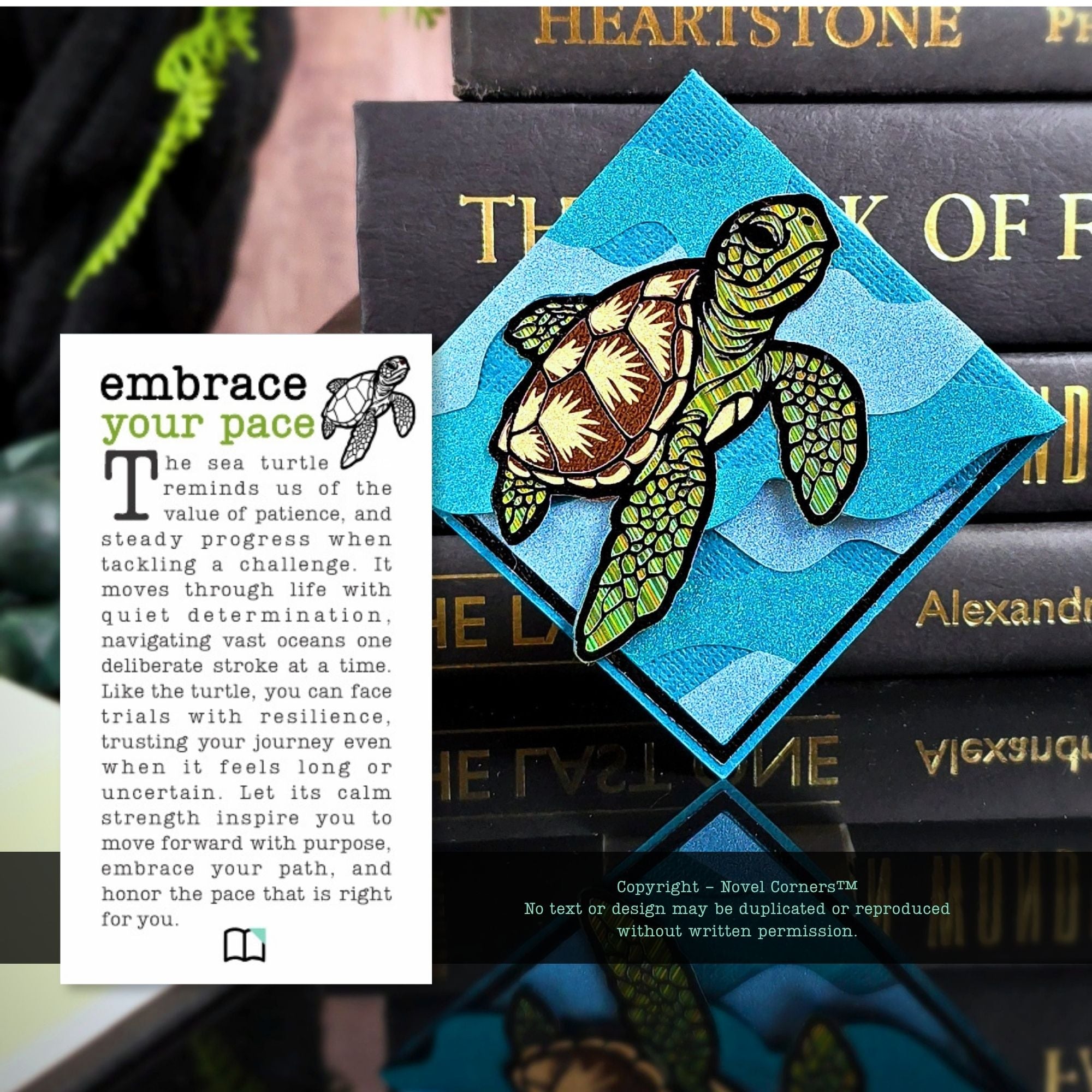 Sea Turtle Deluxe Handmade Corner Bookmark