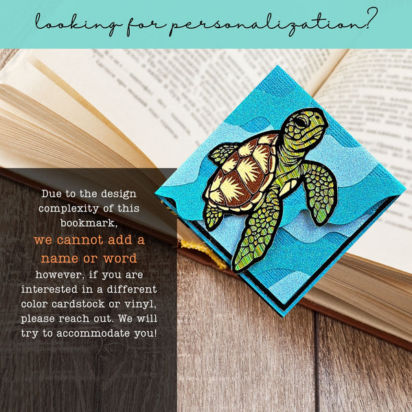 Sea Turtle Deluxe Handmade Corner Bookmark