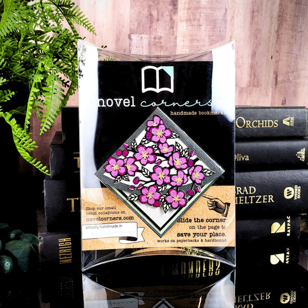 Vivid Cherry Blossom Deluxe Handmade Corner Bookmark