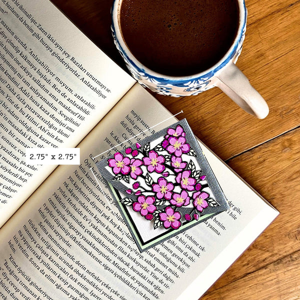 Vivid Cherry Blossom Deluxe Handmade Corner Bookmark