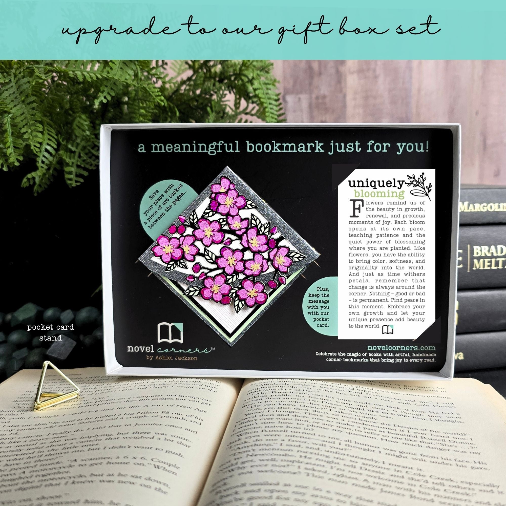 Vivid Cherry Blossom Deluxe Handmade Corner Bookmark