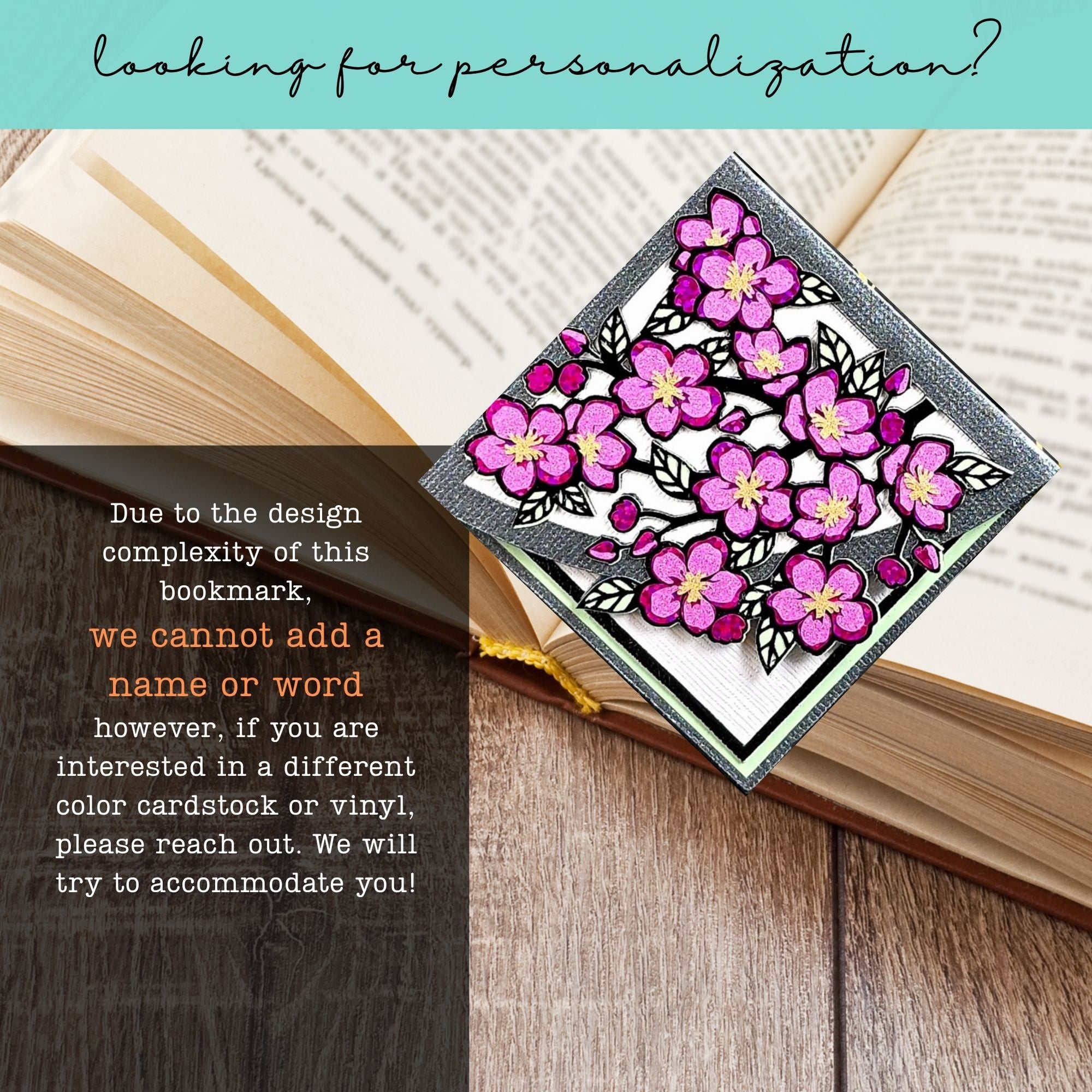 Vivid Cherry Blossom Deluxe Handmade Corner Bookmark