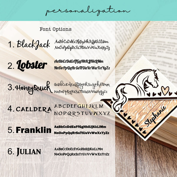 Rustic Horse + Hearts Signature Corner Bookmark
