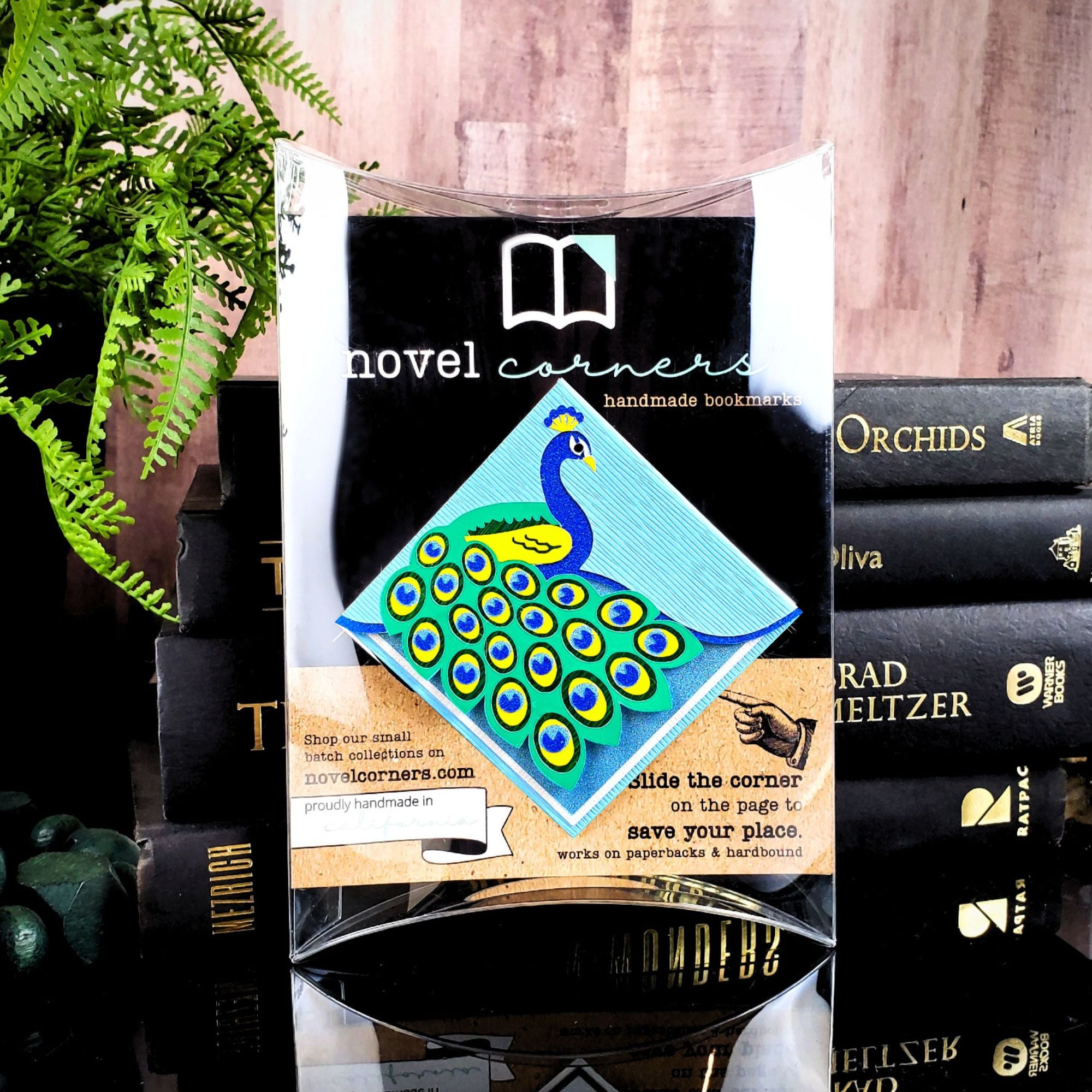 Noble Peacock Deluxe Handmade Corner Bookmark