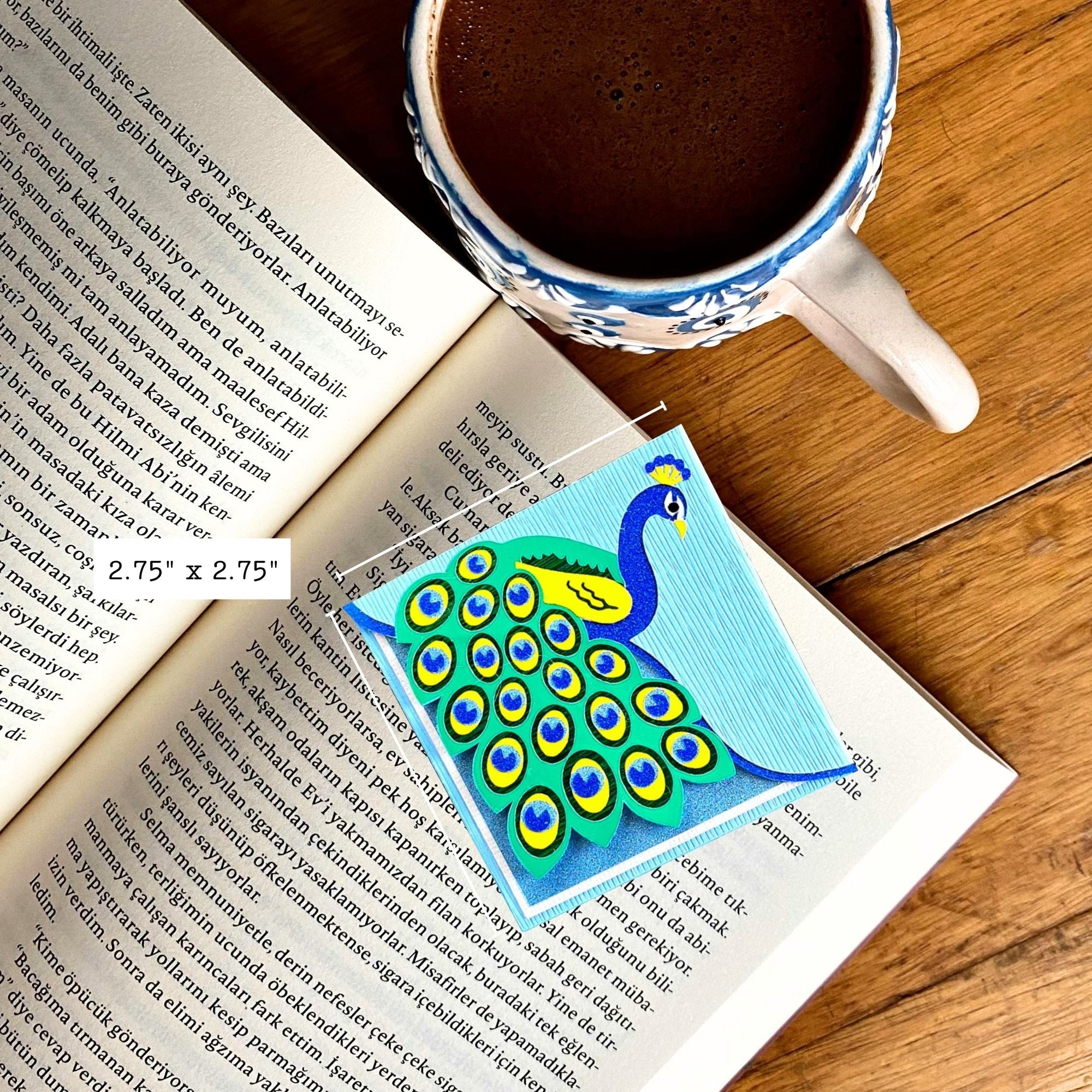 Noble Peacock Deluxe Handmade Corner Bookmark