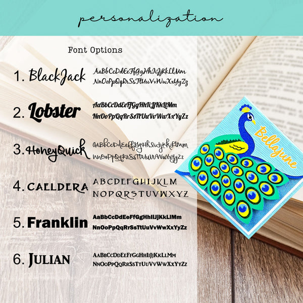 Noble Peacock Deluxe Handmade Corner Bookmark