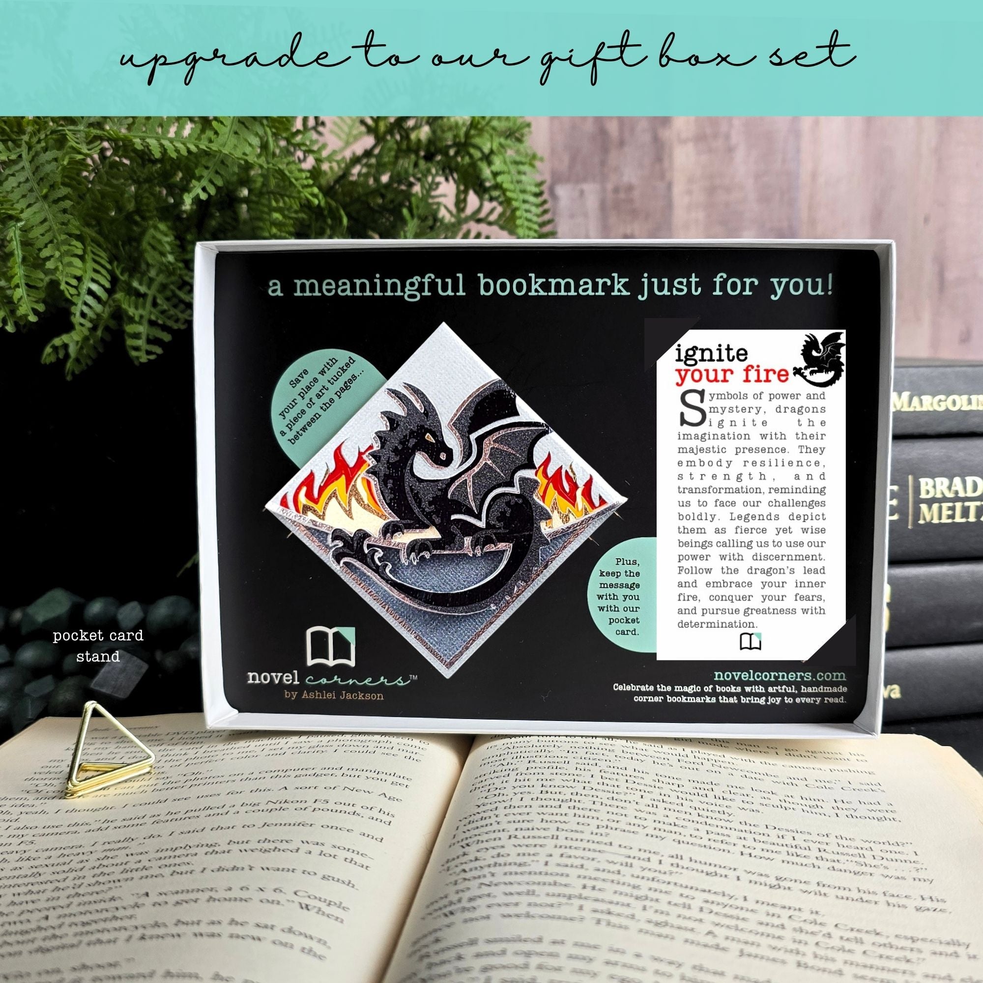 Midnight Dragon Deluxe Handmade Corner Bookmark