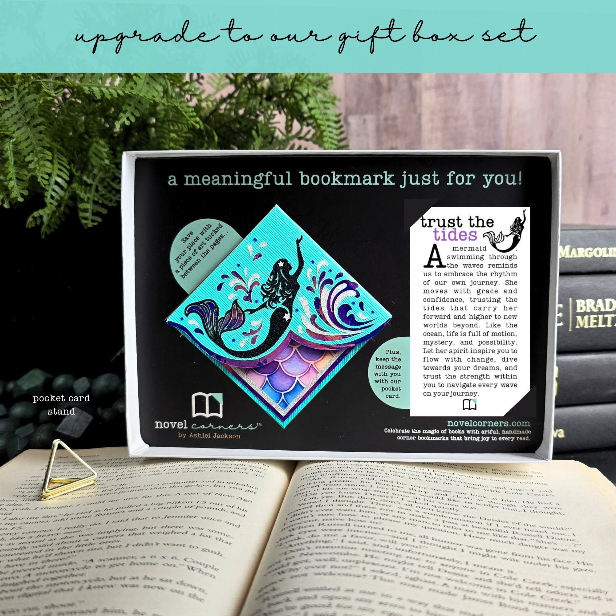 Mermaid Waves Deluxe Corner Bookmark
