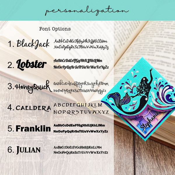 Mermaid Waves Deluxe Corner Bookmark