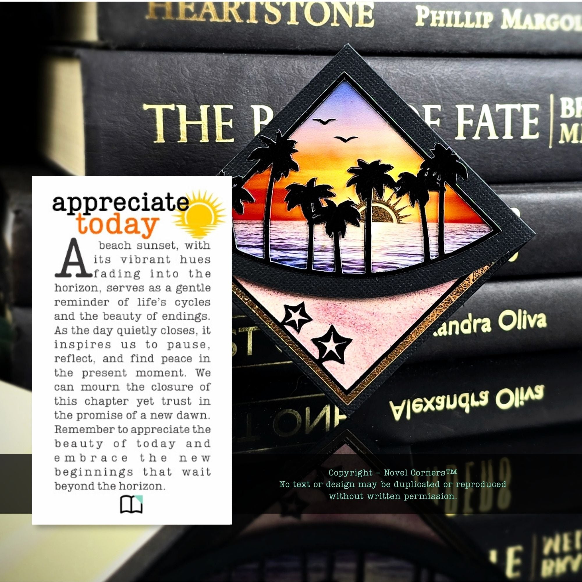Beach Sunset Deluxe Corner Bookmark