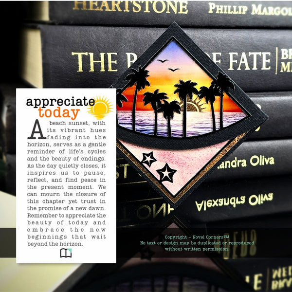 Beach Sunset Deluxe Corner Bookmark