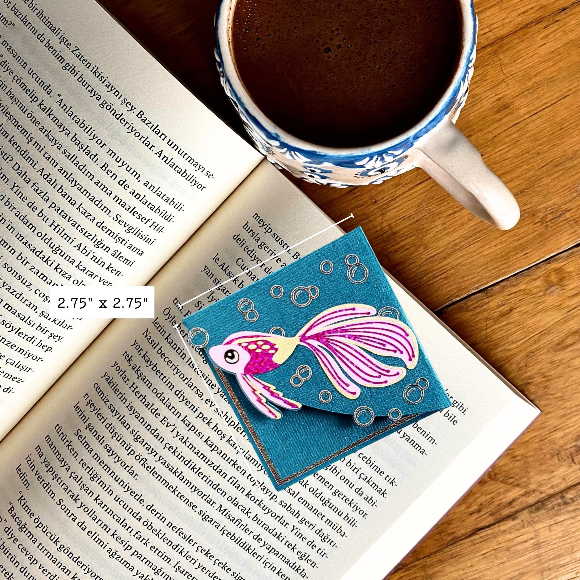 Glitter Fish Deluxe Corner Bookmark
