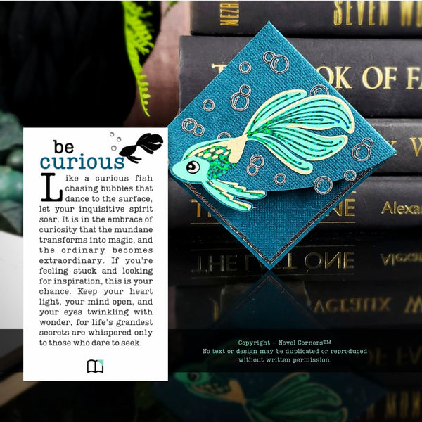 Glitter Fish Deluxe Corner Bookmark