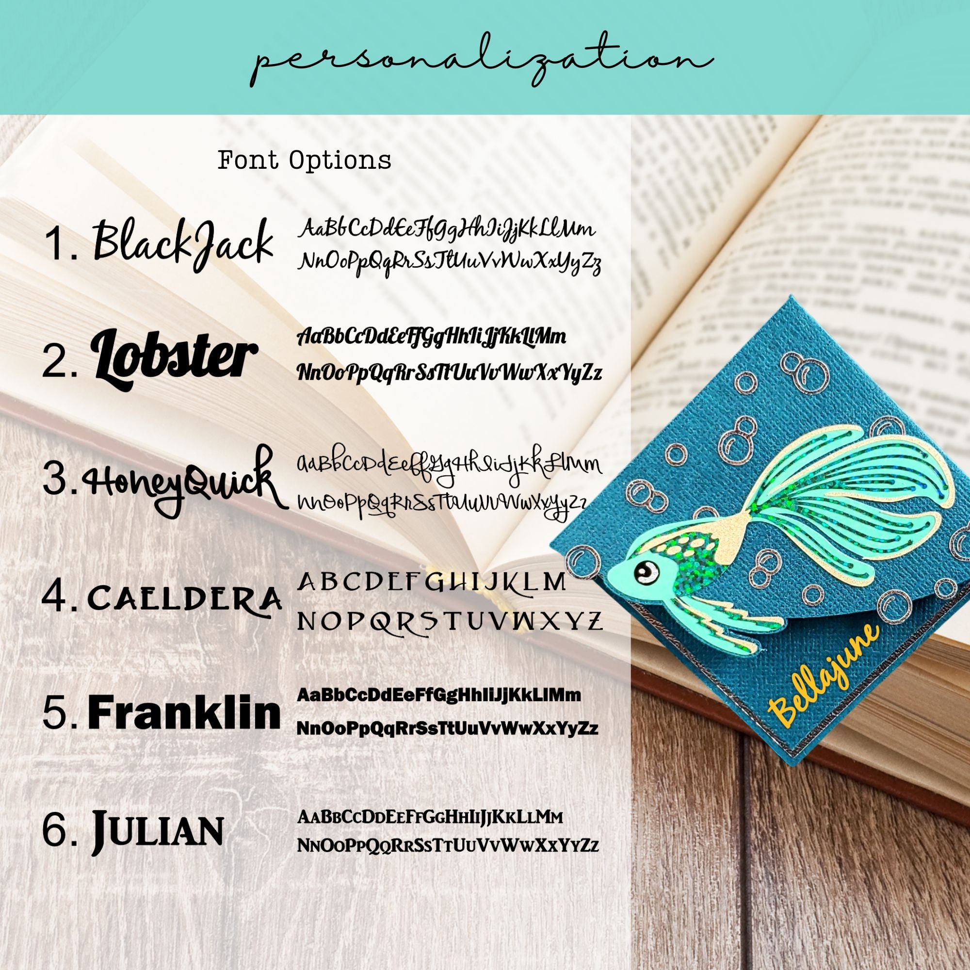 Glitter Fish Deluxe Corner Bookmark