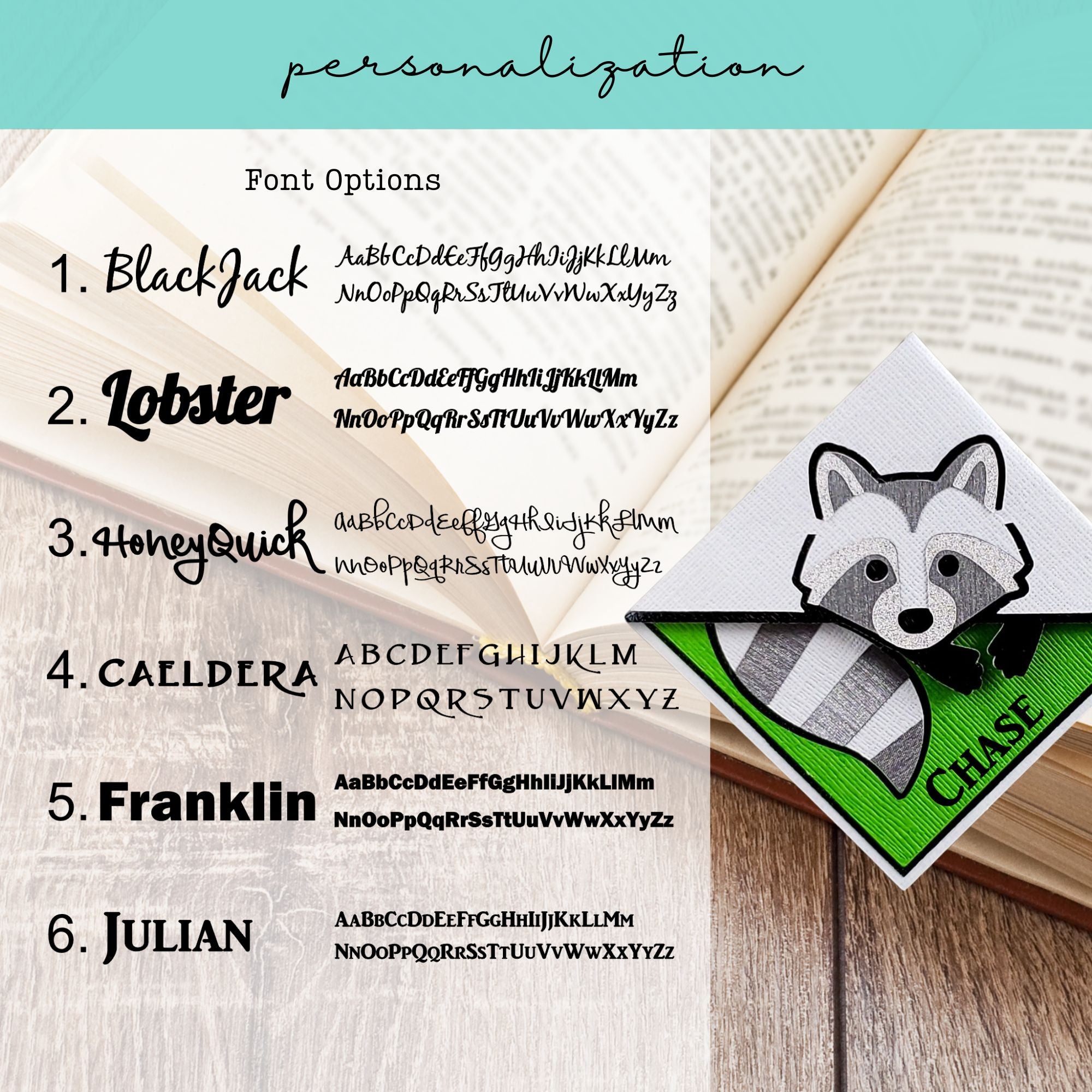 Raccoon Signature Corner Bookmark