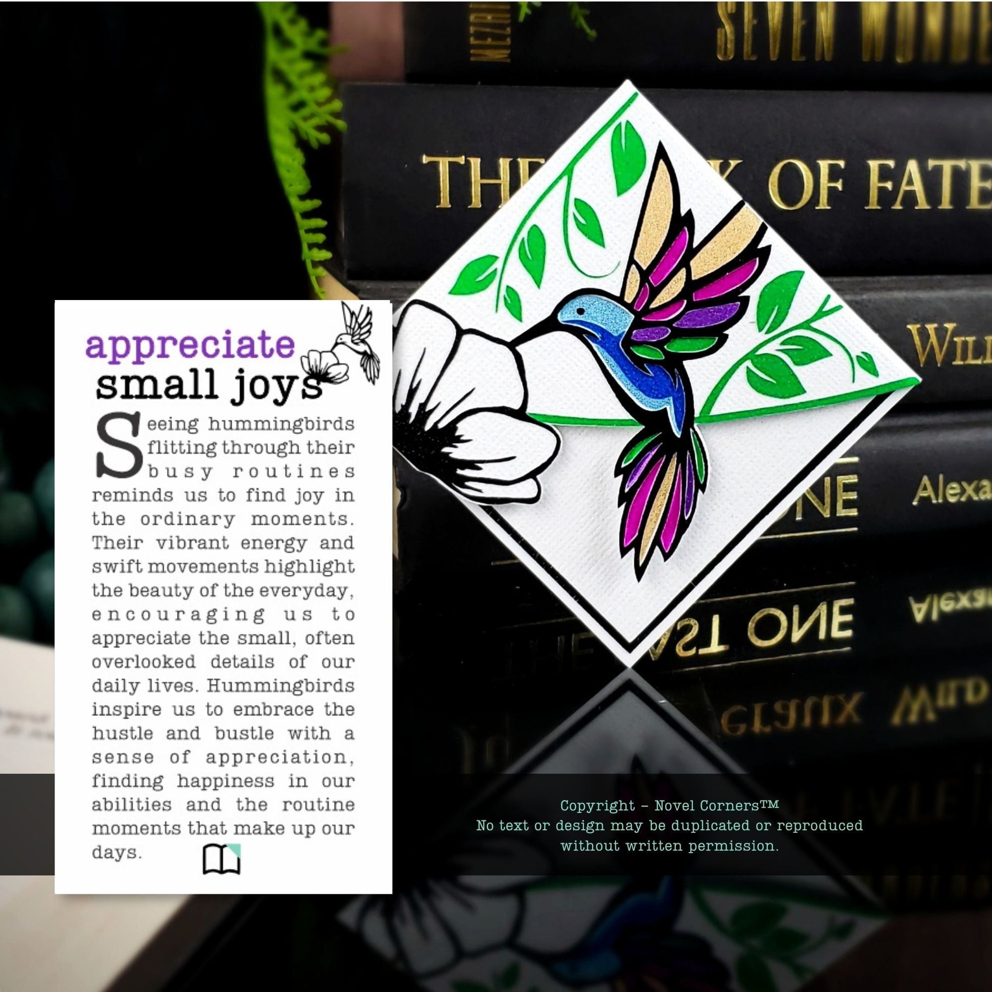 Hummingbird Deluxe Corner Bookmark