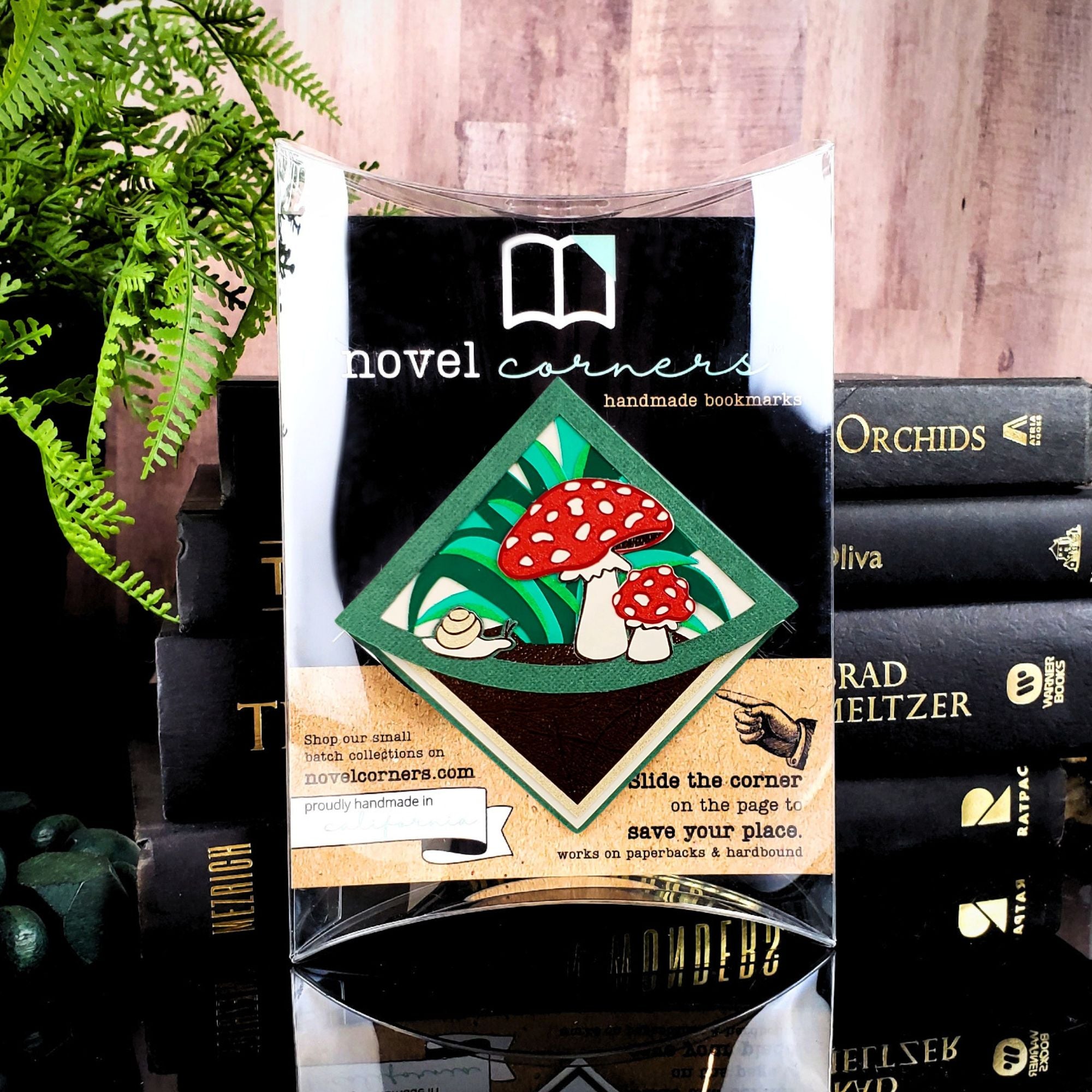 Mushroom & Snail Deluxe Corner Bookmark