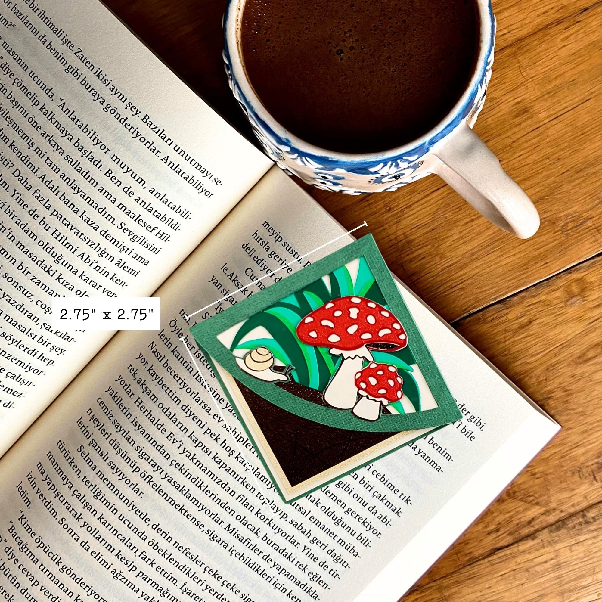 Mushroom & Snail Deluxe Corner Bookmark