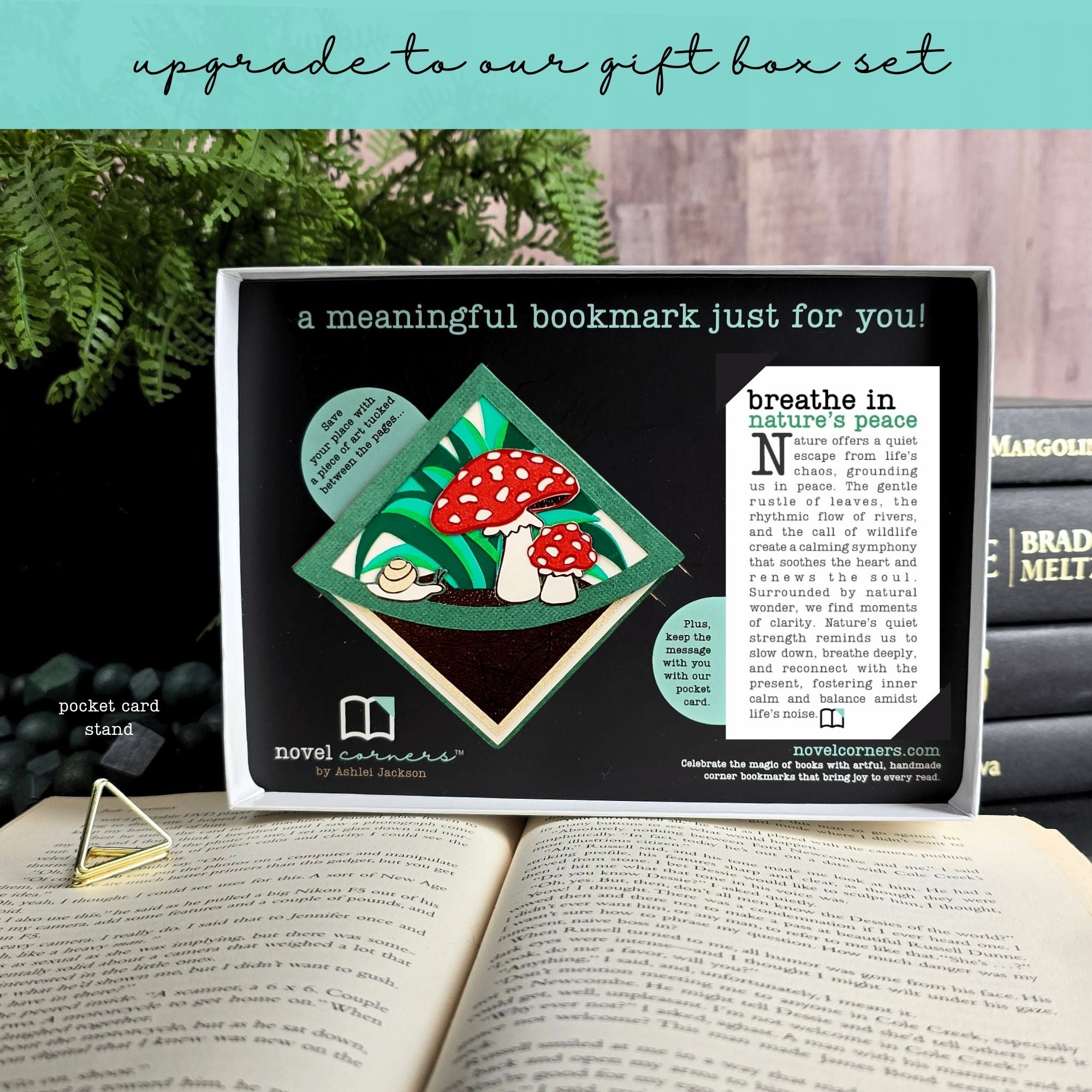 Mushroom & Snail Deluxe Corner Bookmark