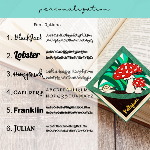 Mushroom & Snail Deluxe Corner Bookmark
