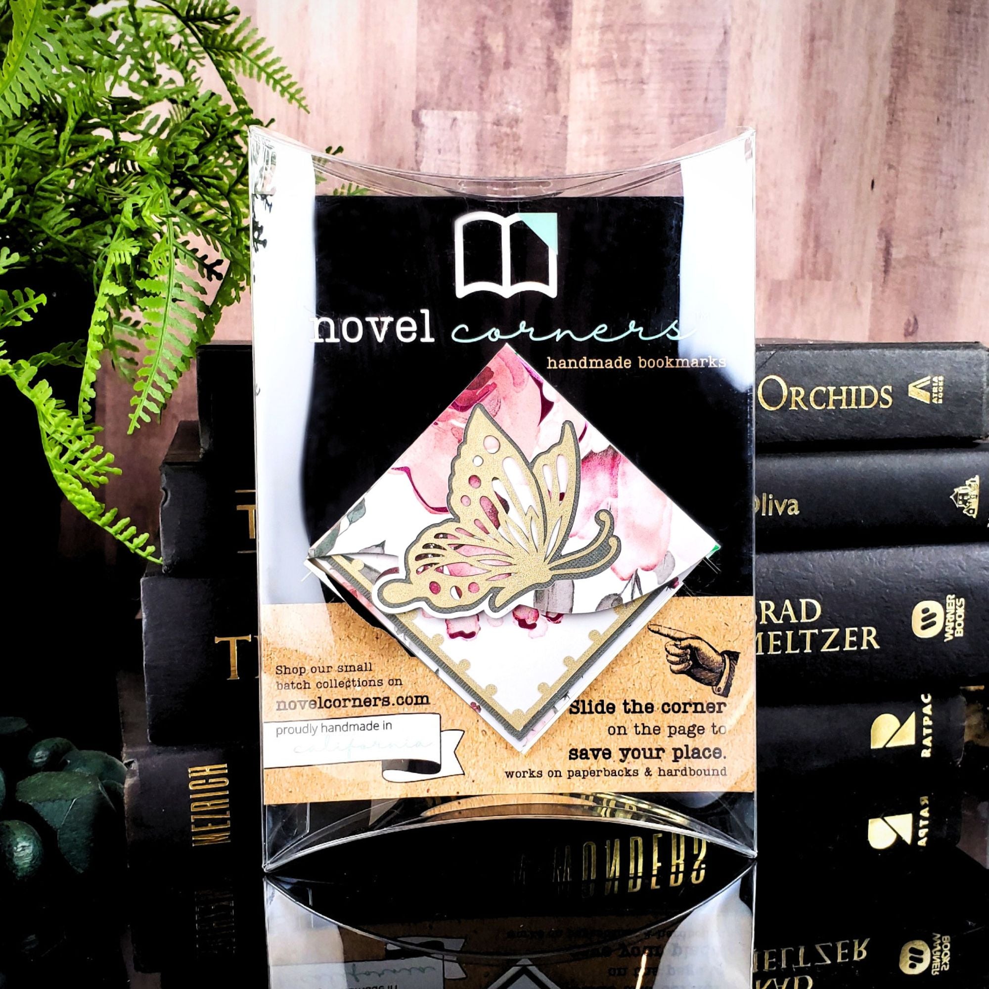 Golden Butterfly Signature Corner Bookmark