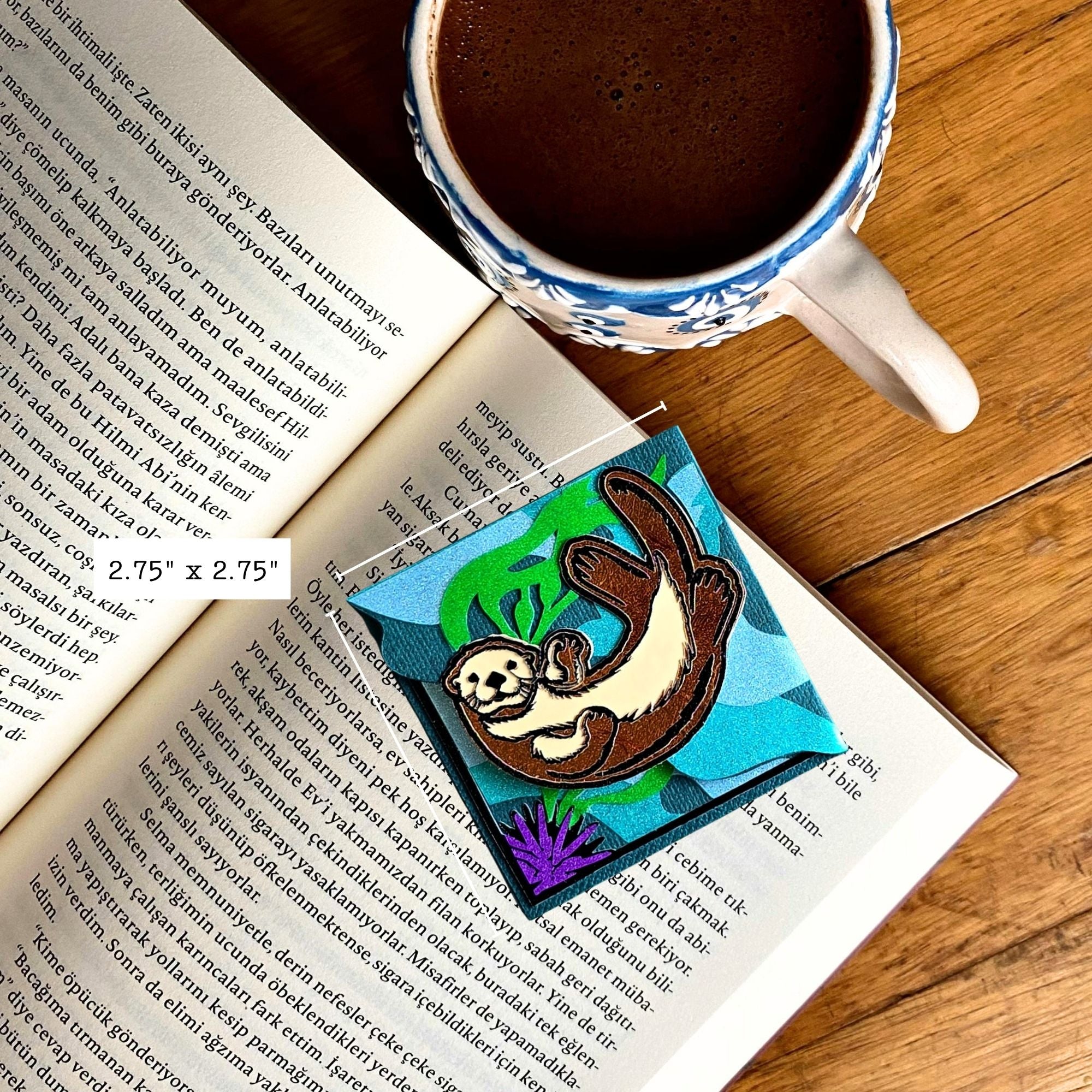 Sea Otter Deluxe Handmade Corner Bookmark