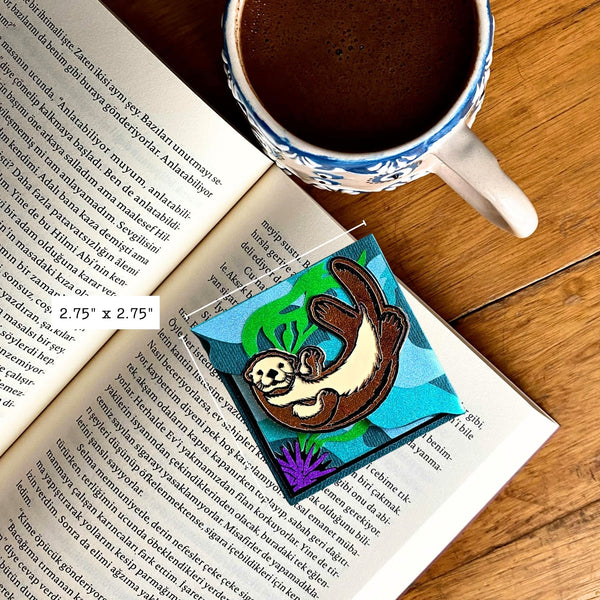 Sea Otter Deluxe Handmade Corner Bookmark