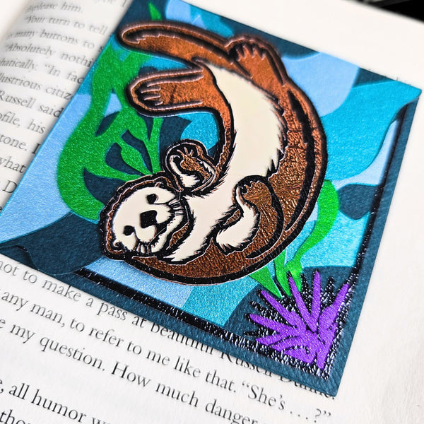 Sea Otter Deluxe Handmade Corner Bookmark