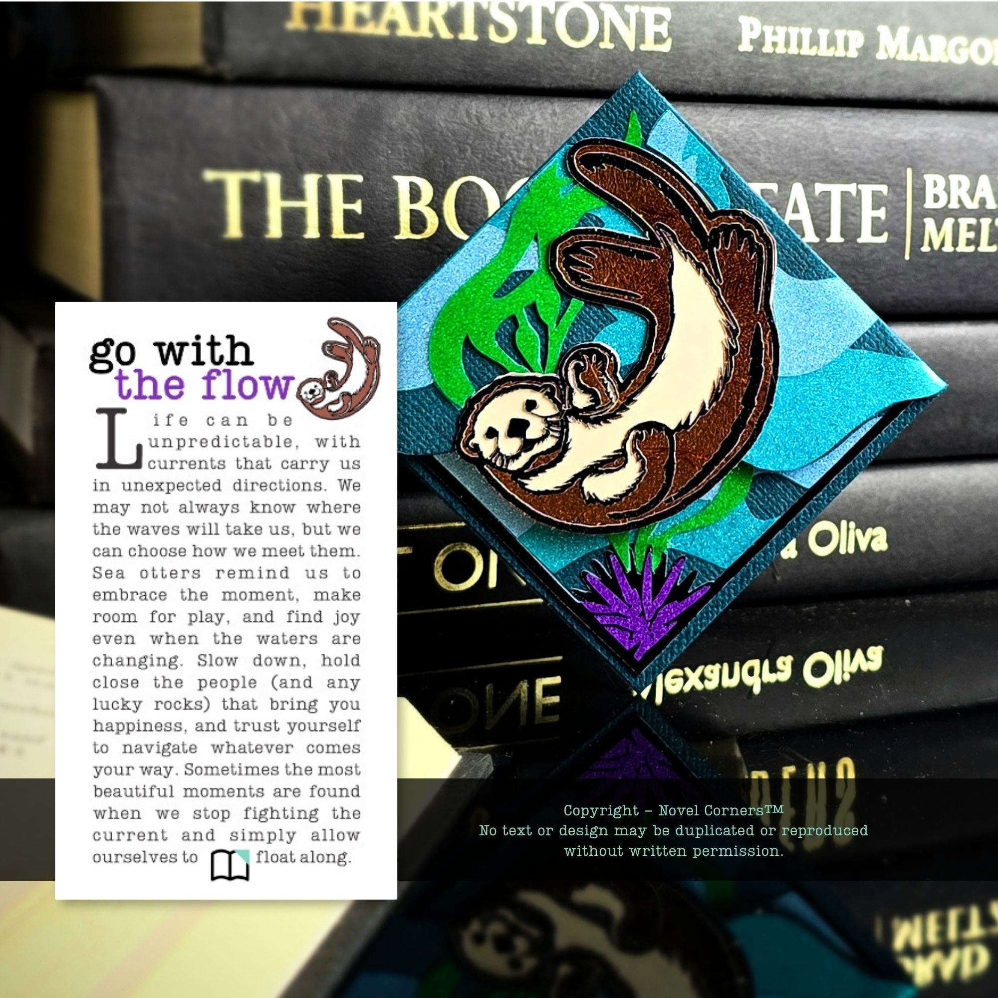 Sea Otter Deluxe Handmade Corner Bookmark
