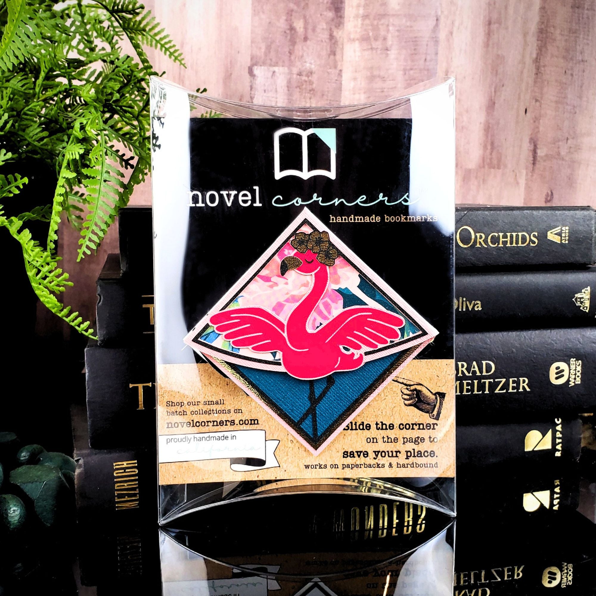Pink Flamingo Deluxe Corner Bookmark