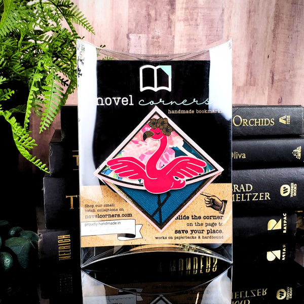 Pink Flamingo Deluxe Corner Bookmark