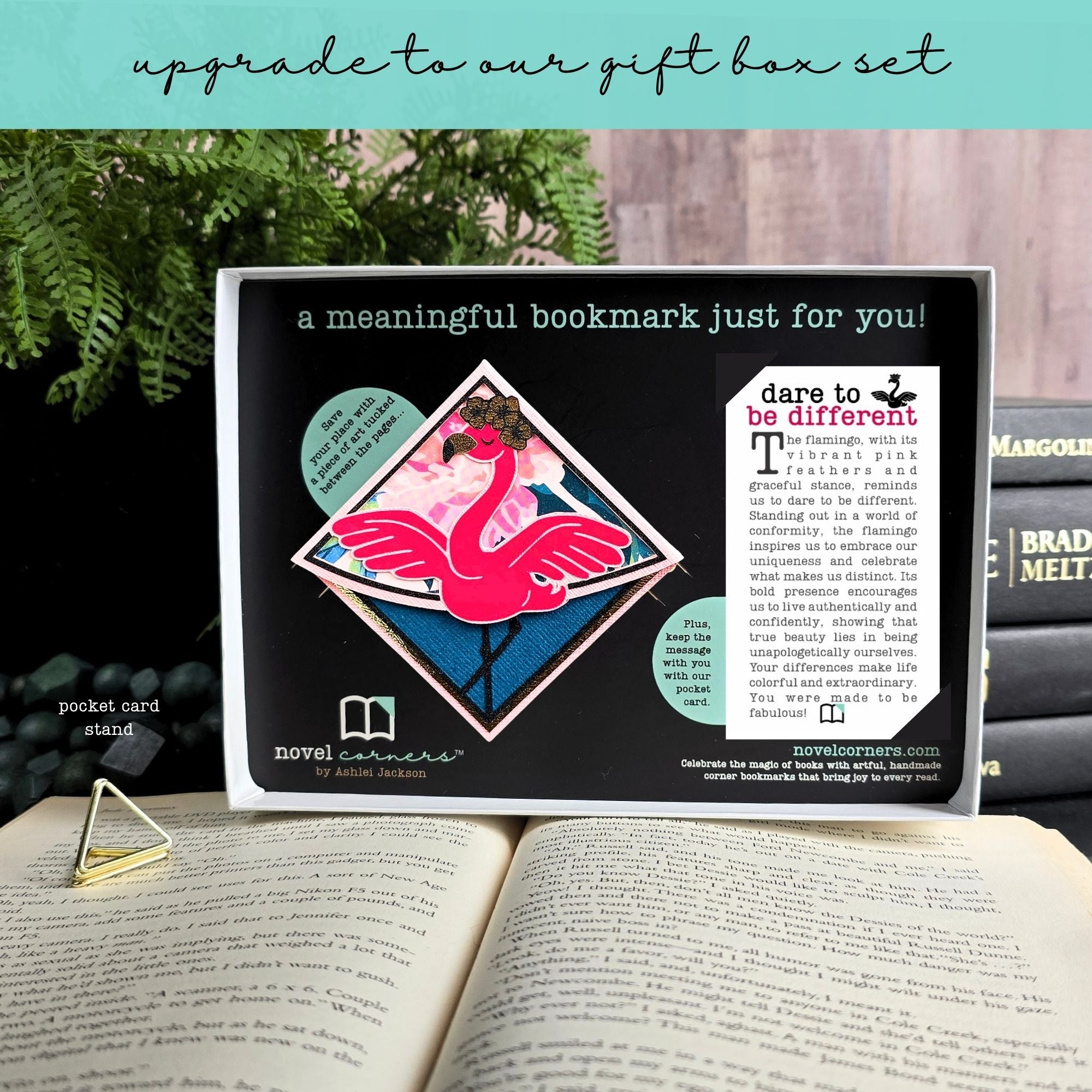 Pink Flamingo Deluxe Corner Bookmark
