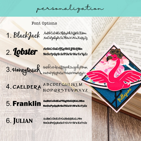 Pink Flamingo Deluxe Corner Bookmark