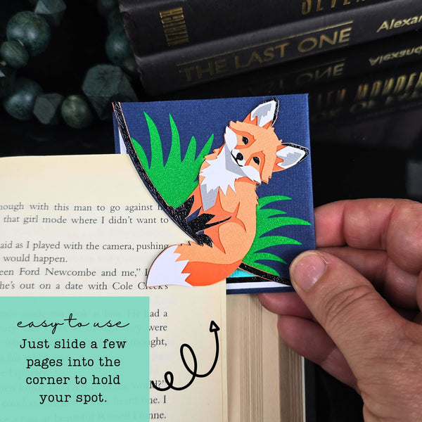 Quiet Fox Deluxe Handmade Corner Bookmark