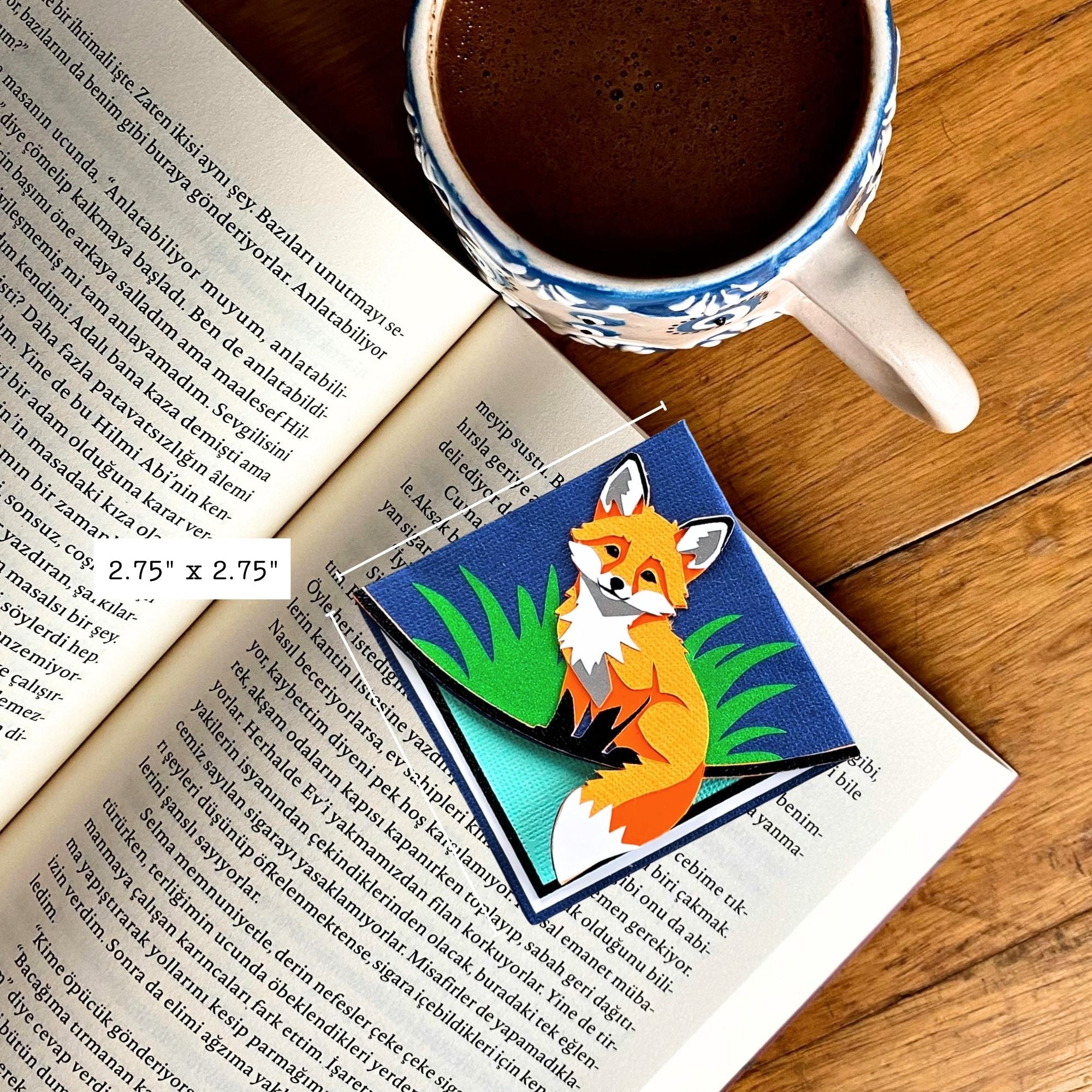 Quiet Fox Deluxe Handmade Corner Bookmark
